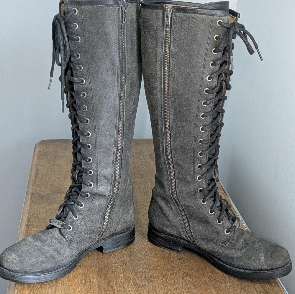 Frye Tall Lace Up Veronica Boot - Picture 9 of 16